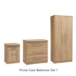 SET 1: Bedside + Chest + 2-door wardrobe (+£0) 